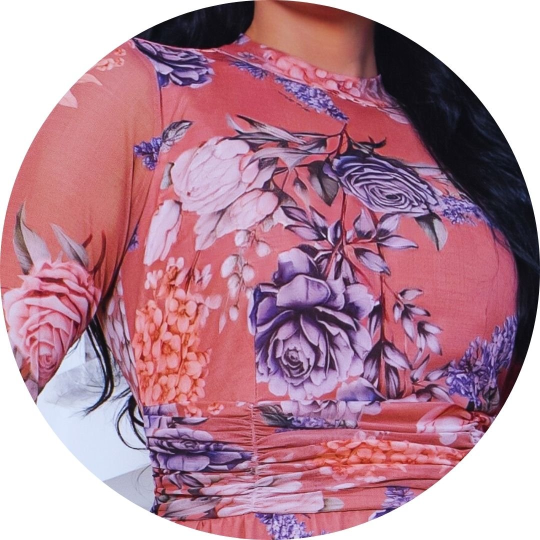 vestido estampa gola