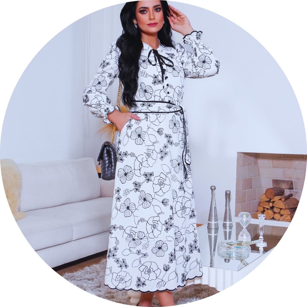 vestido bordado completo
