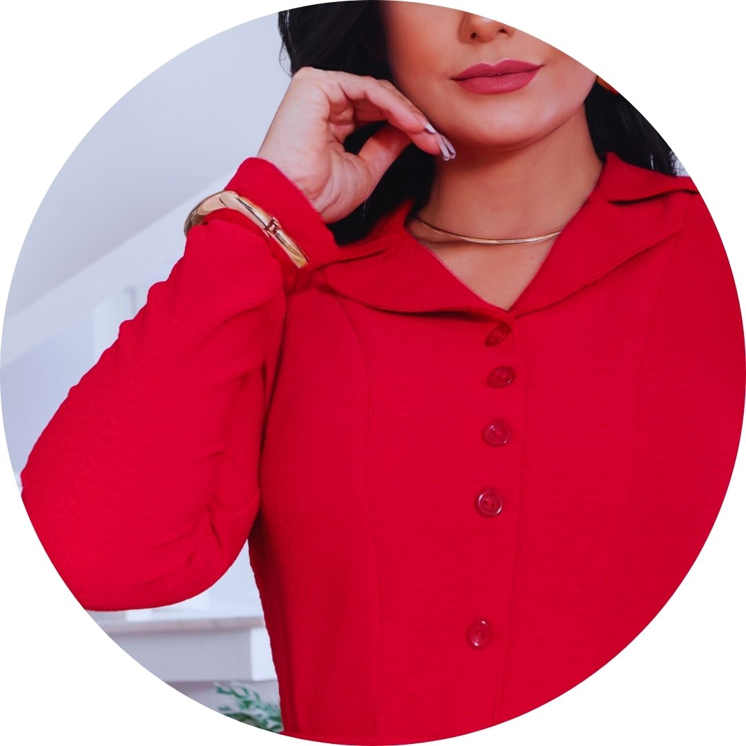 vestido chemise crepe gola