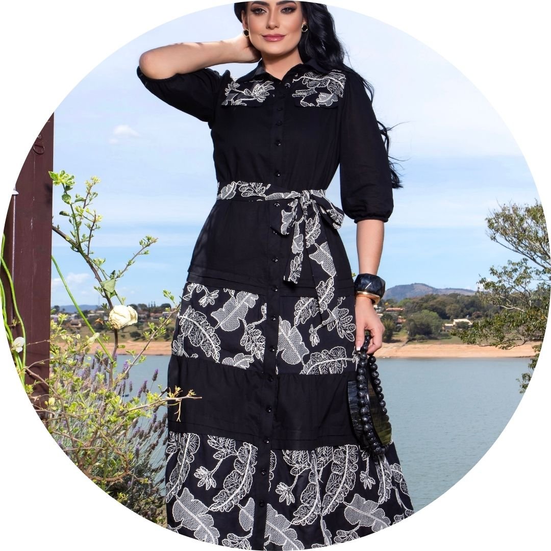 vestido completo bordado